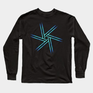 Neon blue geometric design Long Sleeve T-Shirt